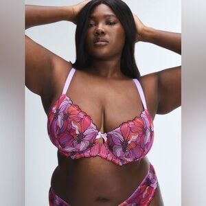 NWT Savage X Fenty MOSAIC FLORAL LACE UNLINED DEMI BRA and PANTIES Y50
